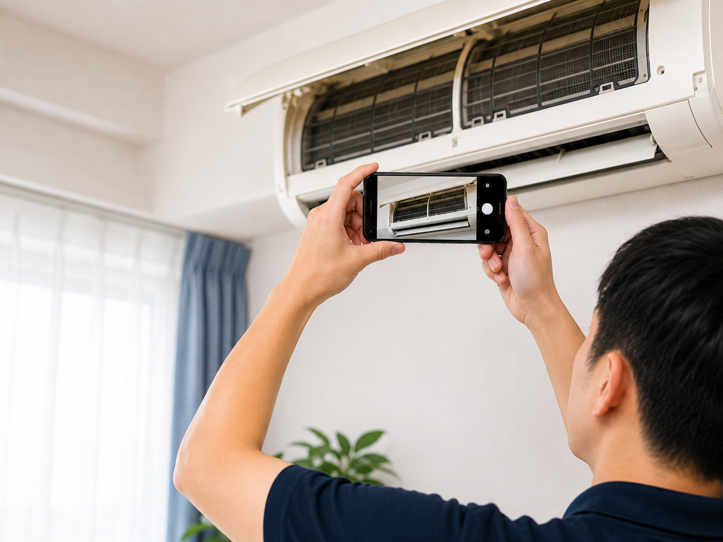 使用手機拍攝冷氣照片以確認機型