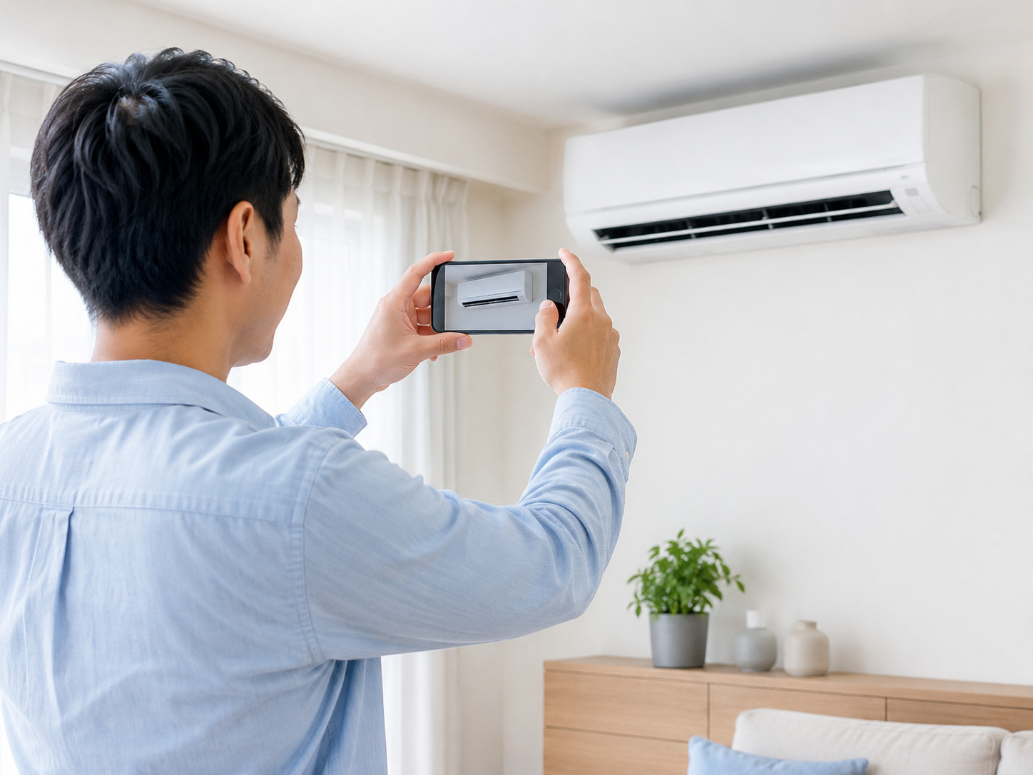 LINE 傳冷氣照片進行初步確認